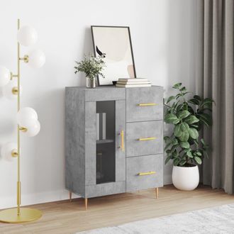 vidaXL Vidaxl - Aparador De Madera De Ingenier&iacute;a Gris Hormig&oacute;n 69,5x34x90 Cm