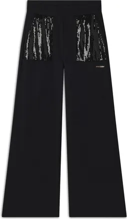 Freddy Pantaloni Wide leg con paillettes in French Terry Modal