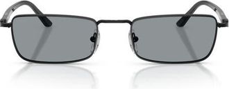 Persol 54mm Rectangular Sunglasses in Black /Grey at Nordstrom