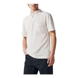 Herm&egrave;s Buttoned H Embroidery Polo Shirt White H072325HA90SM