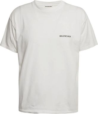 Balenciaga T-shirt con logo ricamato - Bianco