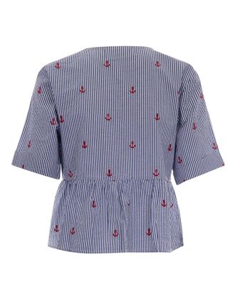 MC2 Saint Barth Womens Blouse Alyson Blue Stripes Cotton Shirt