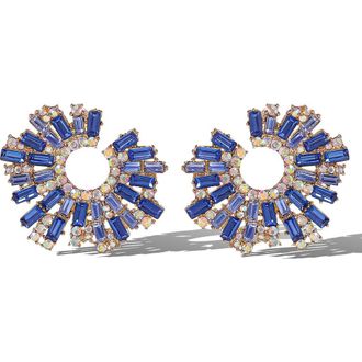 Jessica Simpson Fashion Earrings with Crystal in Blue at Nordstrom