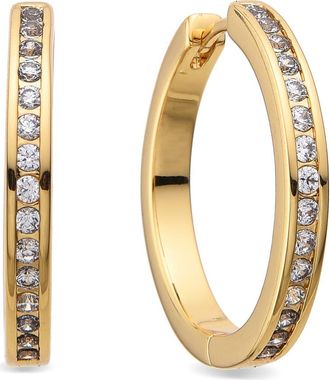 Eye Candy Los Angeles Marie CZ Hoop Earrings in Gold at Nordstrom Rack