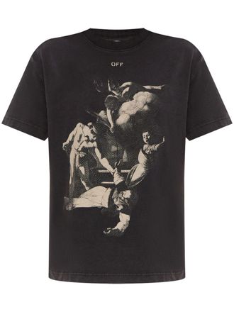 Off-white graphic print t-shirt - women - Cotton - S - Black