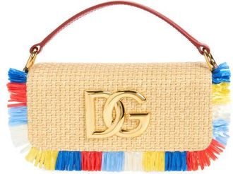 Dolce & Gabbana 3.5 Raffia Shoulder Bag in 8N084 Naturale/multicolor at Nordstrom