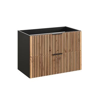 Petits Meubles Mueble bajo lavabo estratificado marr&oacute;n negro