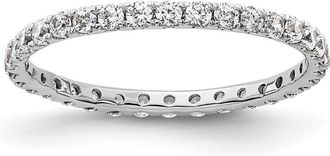 Diamond2Deal 14k White Gold Polished U-Shared Prong 1/2 Ct Diamond Eternity Band Ring