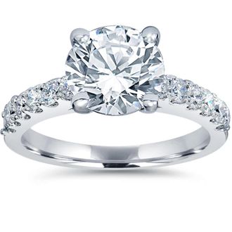 Pompeii3 Certified 3.50Ct Diamond Engagement Ring Solitaire 14K White Gold Lab Grown