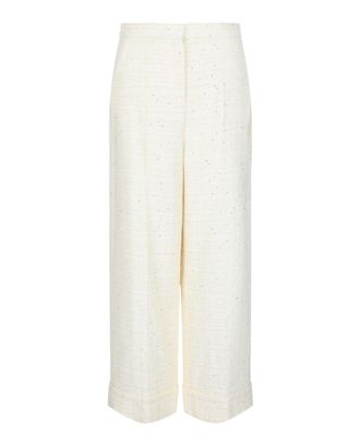 Valentino Tweed Wide-Leg Pants
