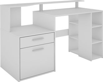 Byliving Schreibtisch »Louise« Breite 140 cm, Regal-Schreibtisch mit viel Stauraum