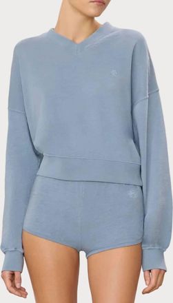 &Eacute;terne Cropped V Neck Sweatshirt In Slate
