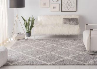 Safavieh Alfombra de polipropileno gris/beige, 122 x 183 cm