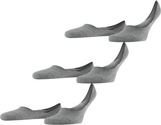Falke Step Cotton 3-Pack No Show Socks in Light Grey Melange at Nordstrom, Size Medium