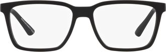 A|X Armani Exchange 55mm Rectangular Optical Glasses in Matte Black at Nordstrom