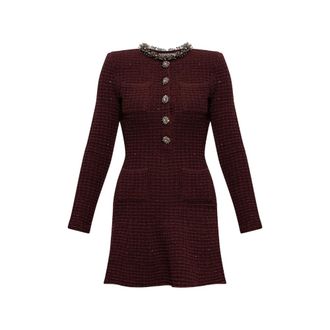 Self Portrait Embellished Boucl&eacute; Mini Dress