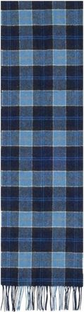 Barbour Geruite wollen sjaal voor handwas - Heren - Wintersjaals - Blauw - ONE Size - Wol - Accessoires