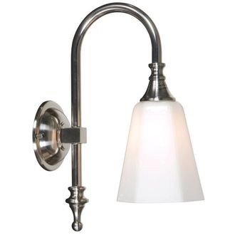 Netlighting Classic Bathroom Wall Light Satin Nickel IP44 in Grey