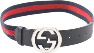 Gucci Pre-owned Interlocking G Leather Fabric Belt - female - Gucci Vintage - Vintage Belts - Multicolor - ONE SIZE - Pre-owned