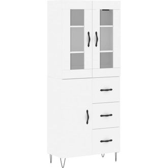 vidaXL Vidaxl - Aparador alto madera contrachapada blanco 69,5x34x180 cm