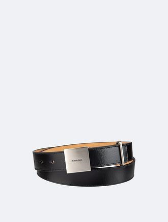 Calvin Klein Womens Logo Plaque Buckle Belt - Black - XS