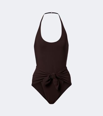 Alaia Draped halterneck swimsuit