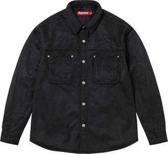 SUPREME Faux Suede Snap Shirt Black SUP-FW25-144-BLK