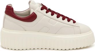 Hogan Sneakers, female, White, 5 1/2 UK, Striped Lace-Up Shoes with Memory Foam