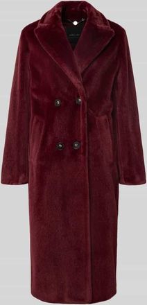 Marc Cain Regular Fit Mantel aus Teddyfell in Maxil&auml;nge in Bordeaux, Gr&ouml;&szlig;e 40