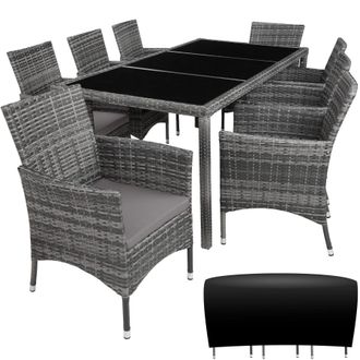 TecTake Garden Furniture Set Almansa in Grey | Size: XL