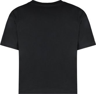 A.P.C. Womens Cotton Crew-Neck T-Shirt Black-White T-Shirts & Jerseys Black/white