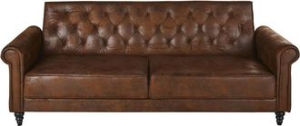 Maisons du monde Sofá cama de 3/4 plazas de microgamuza marrón