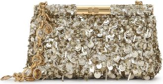 Dolce & Gabbana sequinned shoulder bag - women - Polyester/Viscose/Acrylic/glass/Silk/Viscose/Silk - One Size - Gold