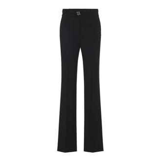 Sportmax Cera Pants - Dames - Wijde Broeken - Zwart - 2XS - Wol - Broeken