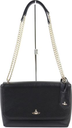 Vivienne Westwood Orb Flap Leather Shoulder Bag