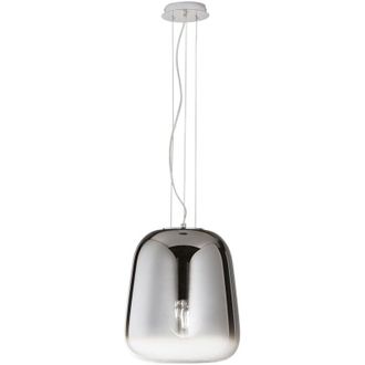 Fan Europe Fan Europe - Sospensione smoke in metallo nero con diffusore in vetro nero fum&egrave; 35 cm