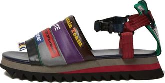 Kolor Sandali con design patchwork - Blu