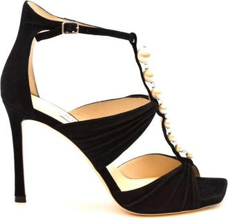 Jimmy Choo London Sandalen met Hoge Hakken - Dames - Sandalen met hakken - Zwart - 35 EU - Leer - Schoenen