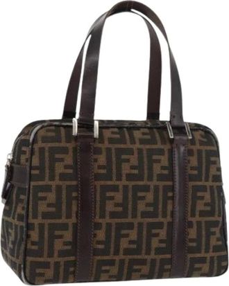 Fendi Pre-owned Handbags, female, Brown, Size: ONE SIZE Pre-owned Zucca Canvas Hand Bag