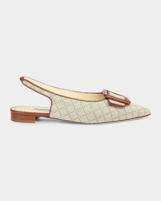Manolo Blahnik Maylurabi Diamond-Pattern Slingback Pumps