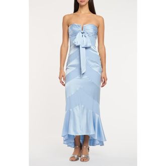 Cinq &agrave; Sept Cadilyn Strapless Silk Mermaid Dress in Cornflower at Nordstrom, Size 14
