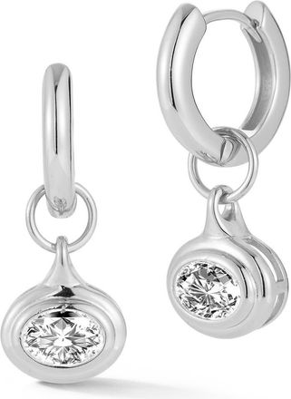 Glaze Jewelry Oval Moissanite Drop Huggie Hoop Earrings in Silver at Nordstrom Rack