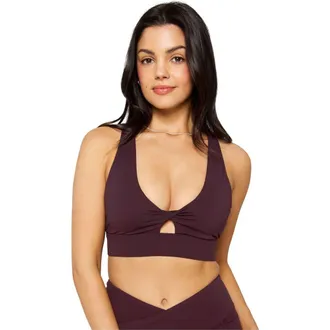 Fabletics Womens Oasis Twist Medium Impact Sports Bra in Oxblood at Nordstrom, Size Xx-Large