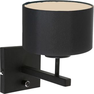 Steinhauer Steinhauer - lampada da parete - Stang - nero - metallo tessuto