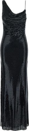 Self Portrait Maxi-jurk met strass-versiering - Dames - Avondkleed - Zwart - XS - Polyester - Kleedjes