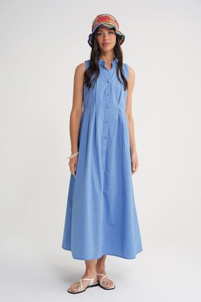 Mixray Geknoopte Tippet Kraag Maxi Jurk