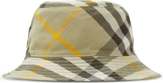 Burberry check-pattern reversible bucket hat - men - Polyester/Cotton - S - Neutrals