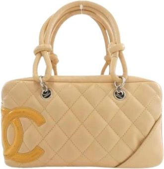 Chanel Pre-owned Cambon Line Calf Shoulder Bag - Dames - Vintage Handtas - Beige - ONE Size - Leer - Vintage