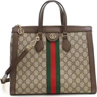 Gucci Beige Gg Supreme Leather Tote Bag (Pre-Owned)