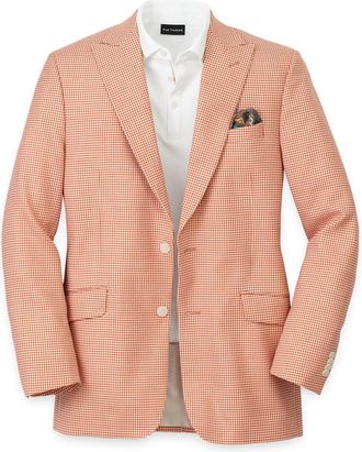 Paul Fredrick Wool Houndstooth Single Breasted Peak Lapel Sport Coat